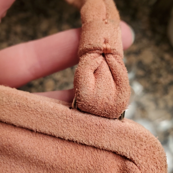 Pink leather clutch Purse With handle - Picture 10 of 14